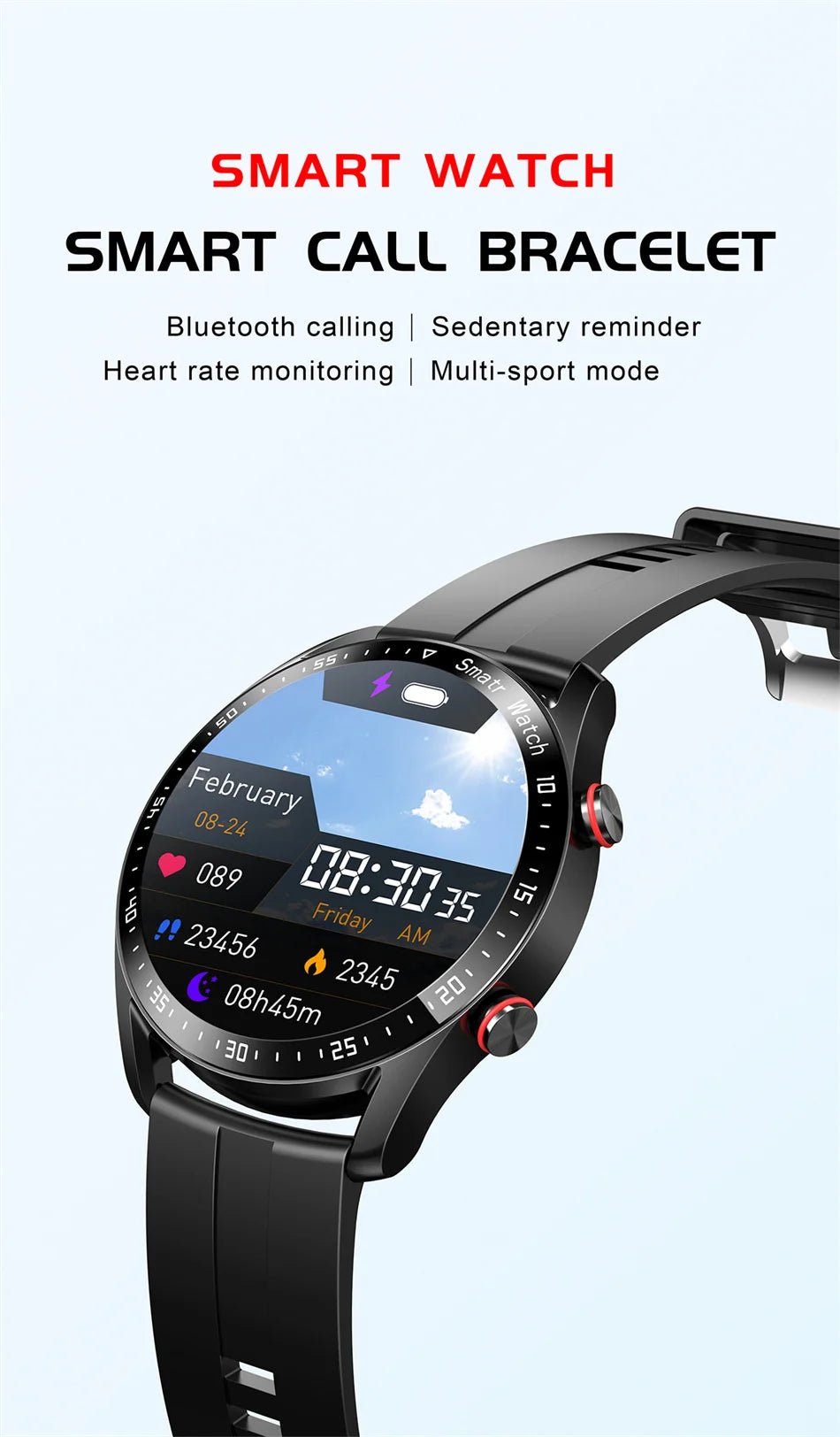 2024 Waterproof Bluetooth Smartwatch for Men and Women ⌚️💦 - Compatible with iPhone &amp; Samsung, Full Touch Screen, IP67 - LUCKY FIG