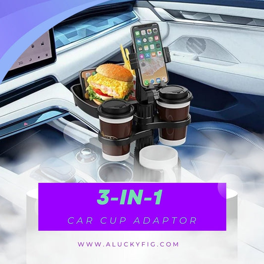 3 in 1 Car Cup Adaptor with 360 Degree Rotation - LUCKY FIG