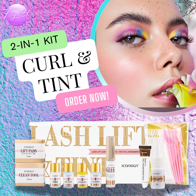 All - in - One Eyelash and Eyebrow Tint & Lash Lift Kit – Easy At - Home Application - LUCKY FIG