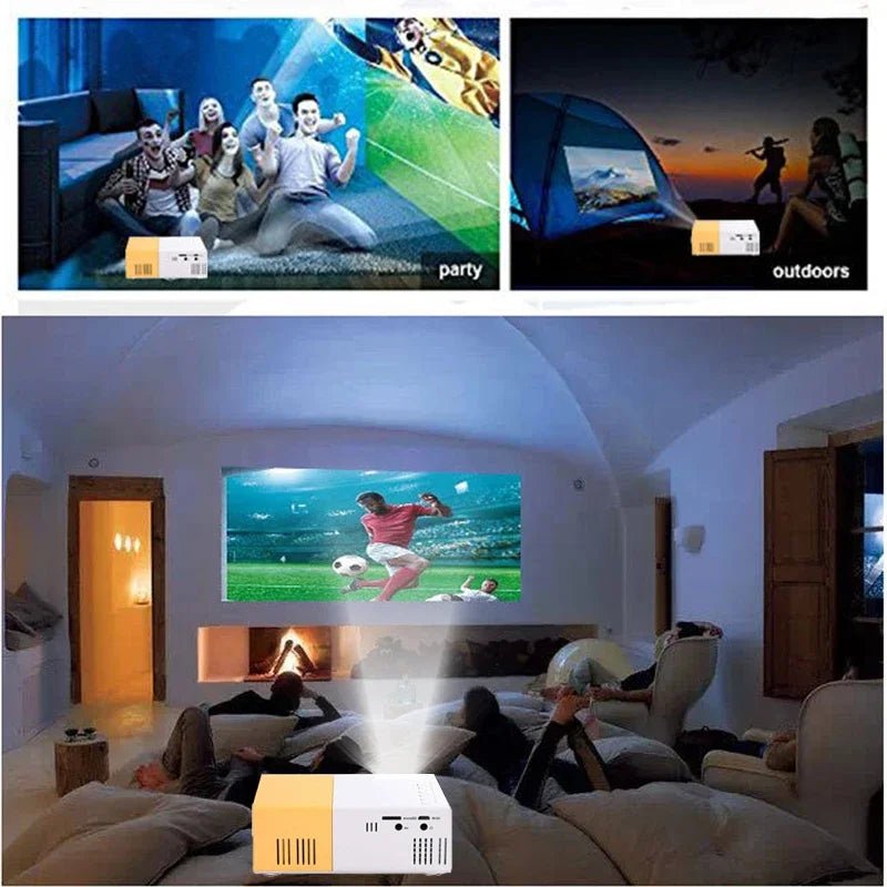 Multi - Interface Mini Portable Projector - Compact Laser+LED Video Entertainment - LUCKY FIG