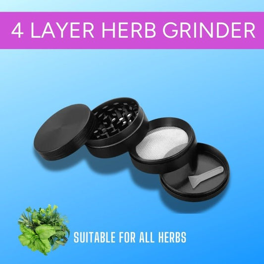 Premium Magnetic Closer 4 Layer Herb Grinder - 4 - Piece, Sharp Teeth, Portable - LUCKY FIG