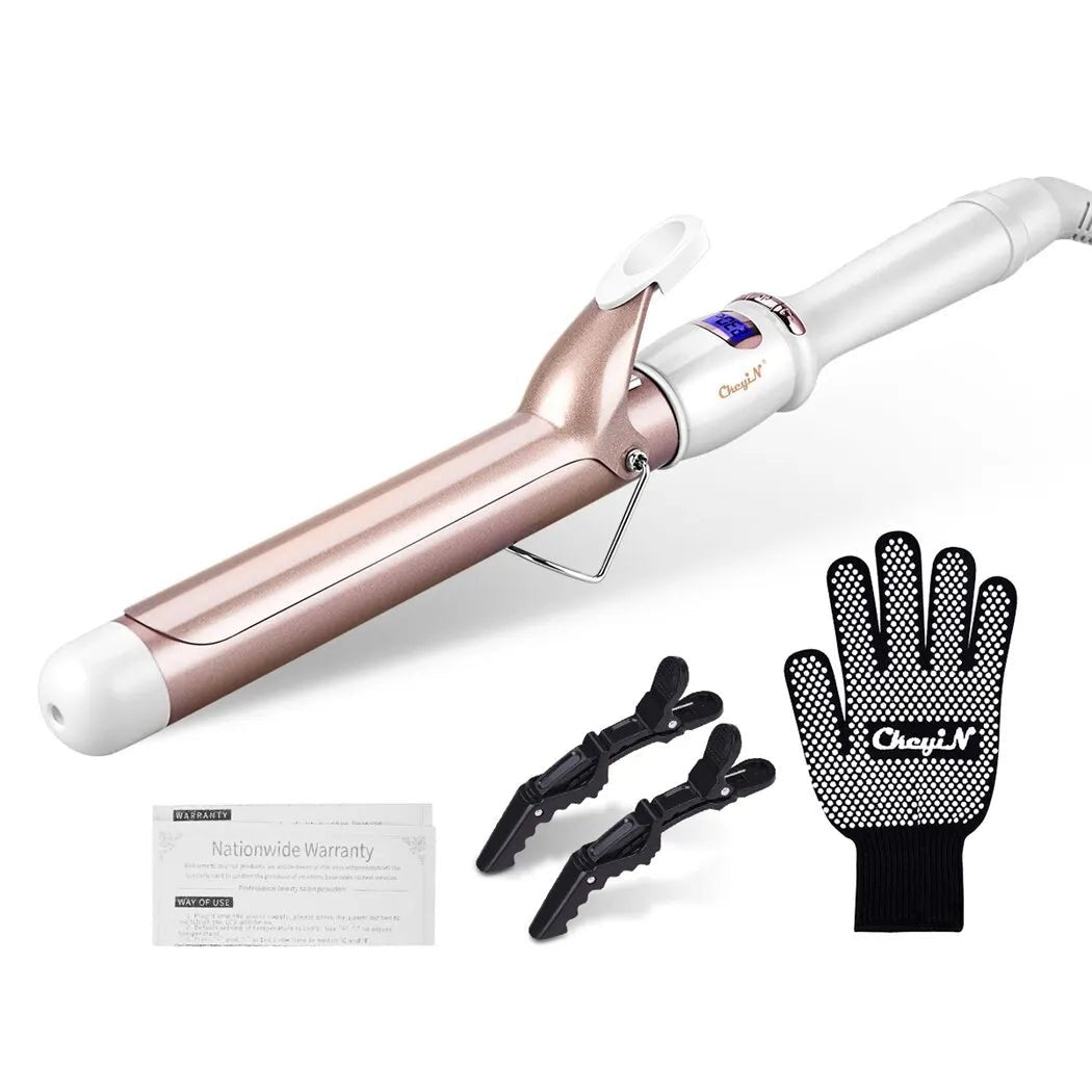 Professional Ceramic Curling and Wave Iron with Adjustable Temperature - LUCKY FIG