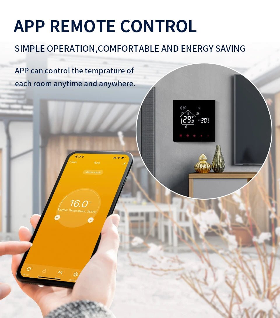 Smart WiFi Thermostat - Tuya, Alexa Compatible for Home| Floor Heating Control - LUCKY FIG