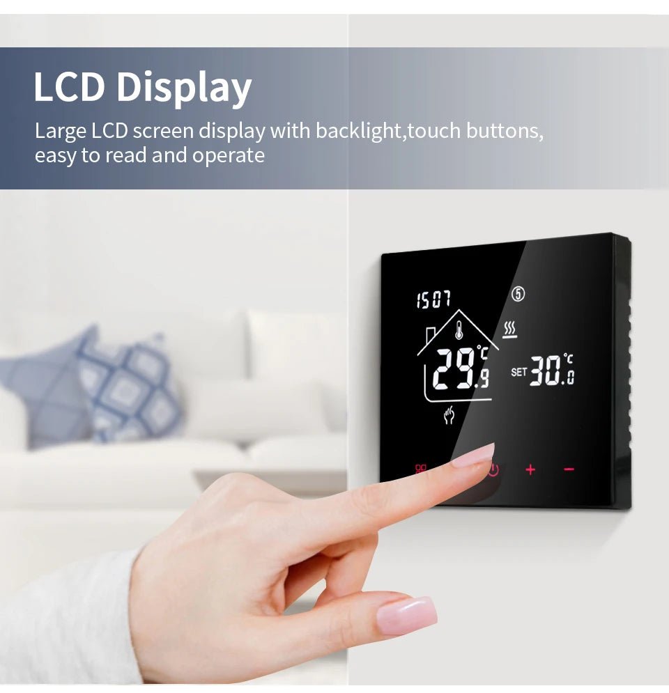 Smart WiFi Thermostat - Tuya, Alexa Compatible for Home| Floor Heating Control - LUCKY FIG